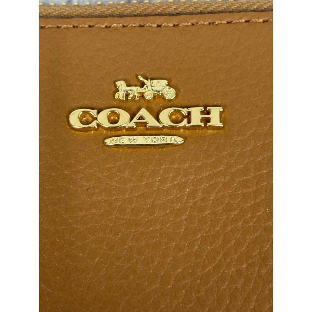 Coach Brown Pebbled Leather Continental Accordion Zip Wallet #76949 - Picture 6 of 8